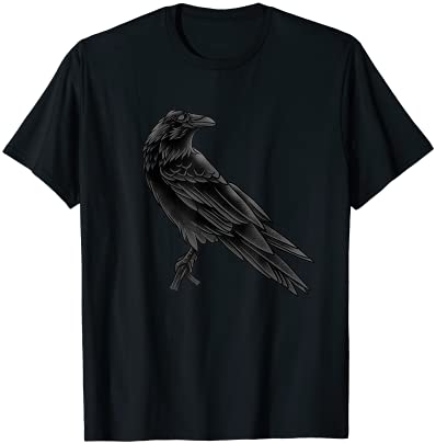 Dark crow goth raven bird pet crow wild animal birder t shirt men