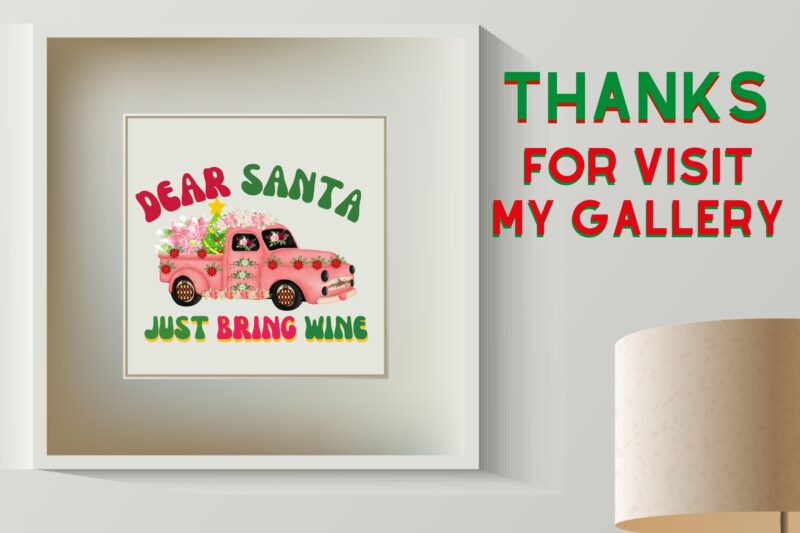 dear Santa just bring wine Sublimation best t-shirt design