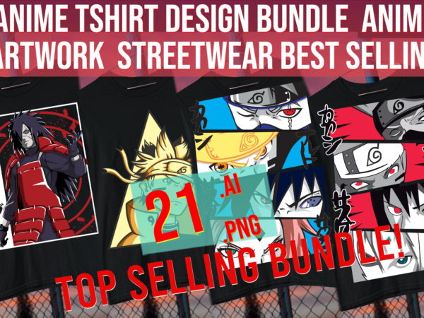 Anime t shirt design bundle anime artwork streetwear best selling