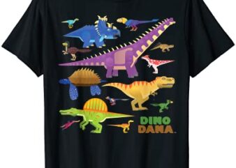 dino dana dinosaur collection shirt men t shirt vector illustration