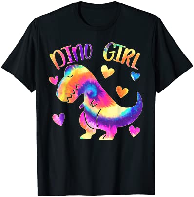 Dino girl dinosaur lover tie dye cute teen girls gifts t shirt men