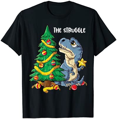 Dinosaur christmas tree rex the struggle boys xmas pajamas t shirt men