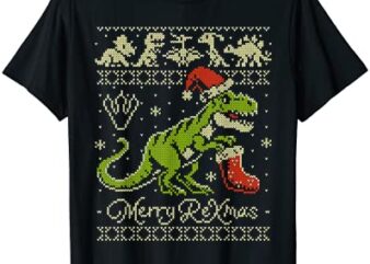 dinosaur ugly christmas sweater funny christmas t shirt men