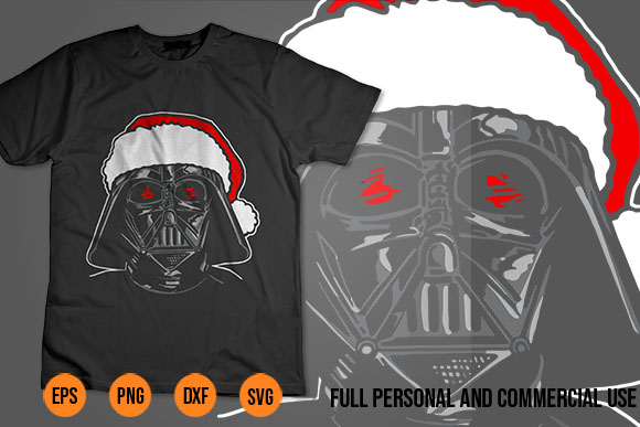 Star wars santa svg darth vader sketch christmas graphic design