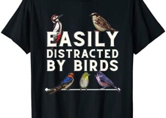 easily distracted by birds funny bird lover amp birdwatching t shirt men