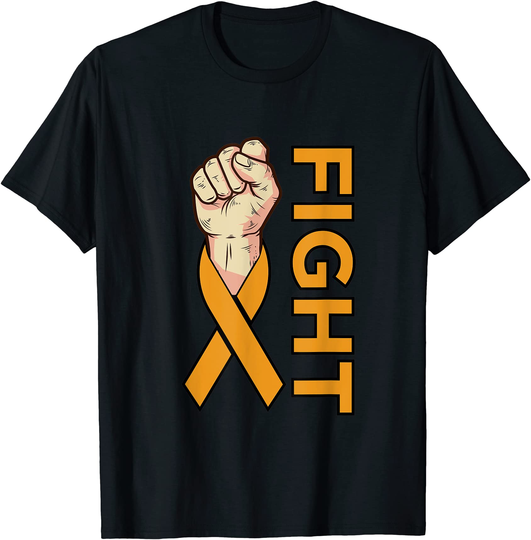 fight leukemia cancer orange ribbon awareness support t shirt men - Buy ...