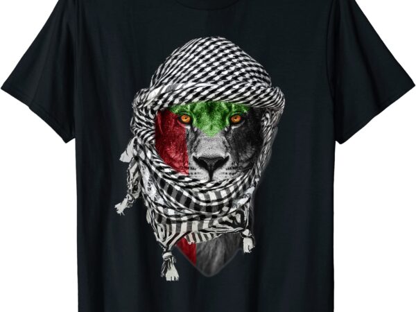 Free palestine palestinian lion t shirt men