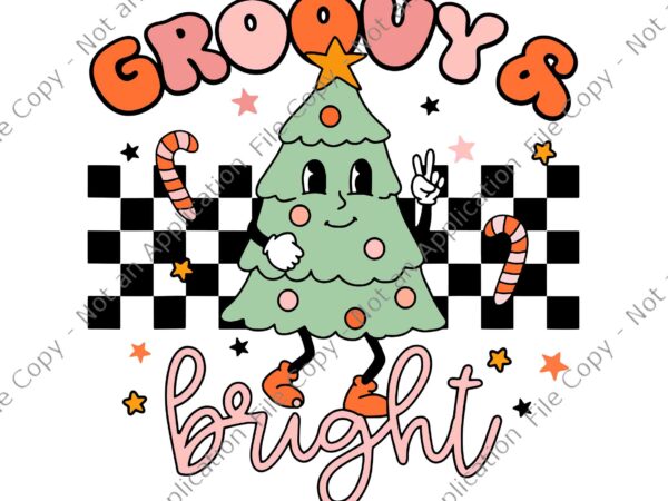 Groovy & bright christmas svg, cute xmas tree santa claus svg, tree xmas svg, groovy & bright tree svg, tree christmas svg t shirt design template