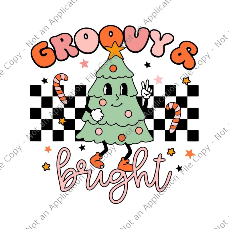 Groovy & Bright Christmas Svg, Cute Xmas Tree Santa Claus Svg, Tree Xmas Svg, Groovy & Bright Tree Svg, Tree Christmas Svg