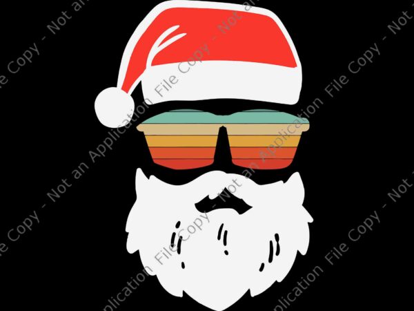 Santa face svg, santa face chrisrmas svg, santa sunglasses svg t shirt template vector