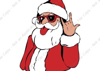 Santa Rock On Hand Christmas Svg, X-Mas Rocker Svg, Santa Rock Svg, Santa Christmas Svg