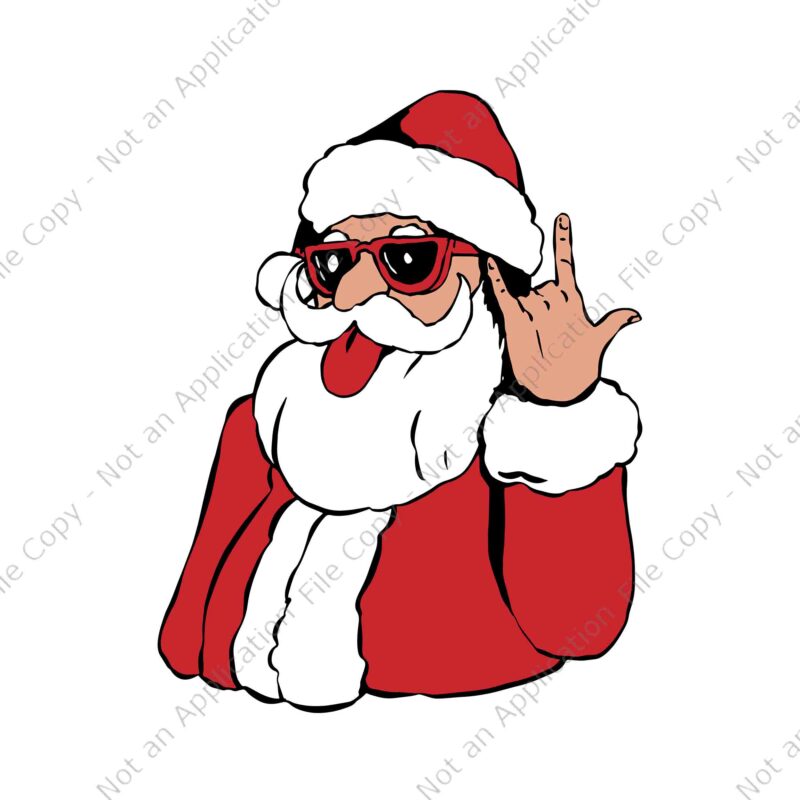 Santa Rock On Hand Christmas Svg, X-Mas Rocker Svg, Santa Rock Svg, Santa Christmas Svg