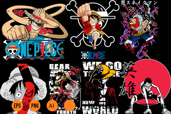 One Piece Clipart 10 SHIRT svg png Anime transparent characters Shirt Designs Bundle