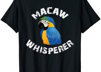 funny blue and gold macaw whisperer parrot bird apparel t shirt men