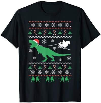Funny dinosaur ugly christmas sweater boys kids christmas t shirt men