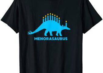funny hanukkah shirt dinosaur stegosaurus dino menorah gift men t shirt graphic design
