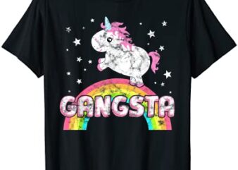 funny ironic cool unicorn gangsta rap music festival t shirt men