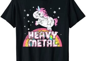 funny ironic cool unicorn heavy metal music festival t shirt men
