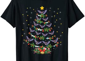 funny santa bat bird xmas gift bat christmas tree t shirt men