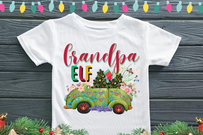 grandpa elf Sublimation best t-shirt design