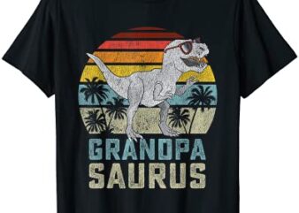 grandpasaurus t rex dinosaur grandpa saurus family matching t shirt men