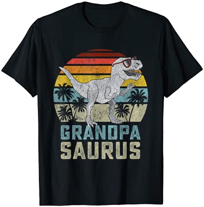 Grandpasaurus t rex dinosaur grandpa saurus family matching t shirt men