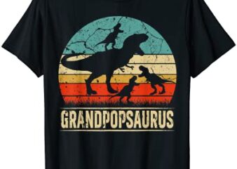 grandpop dinosaur rex grandpopsaurus 3 kids family matching t shirt men
