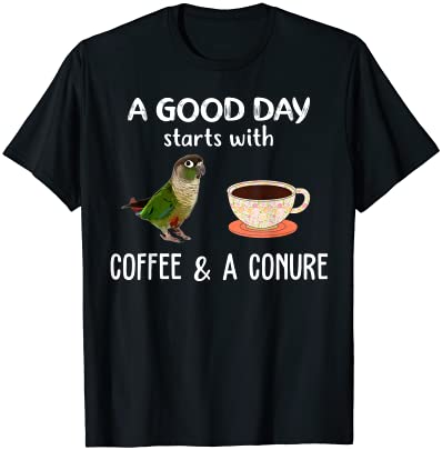 Green cheek conure clothing good day coffee conure parrot t shirt men