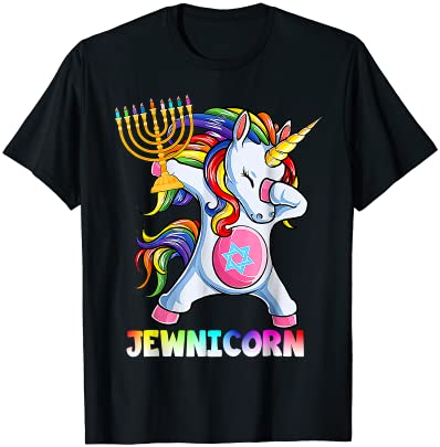 Hanukkah dabbing unicorn jewnicorn chanukah jewish xmas t shirt men