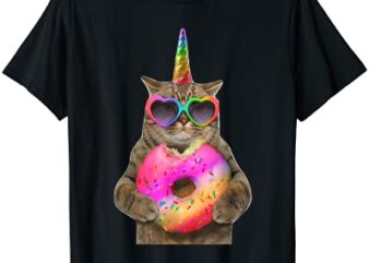 humor cat with donut funny cat bites donut t shirt men