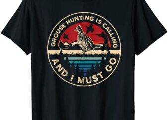 hunting ruffed grouse bird retro funny phone calls hunter t shirt men