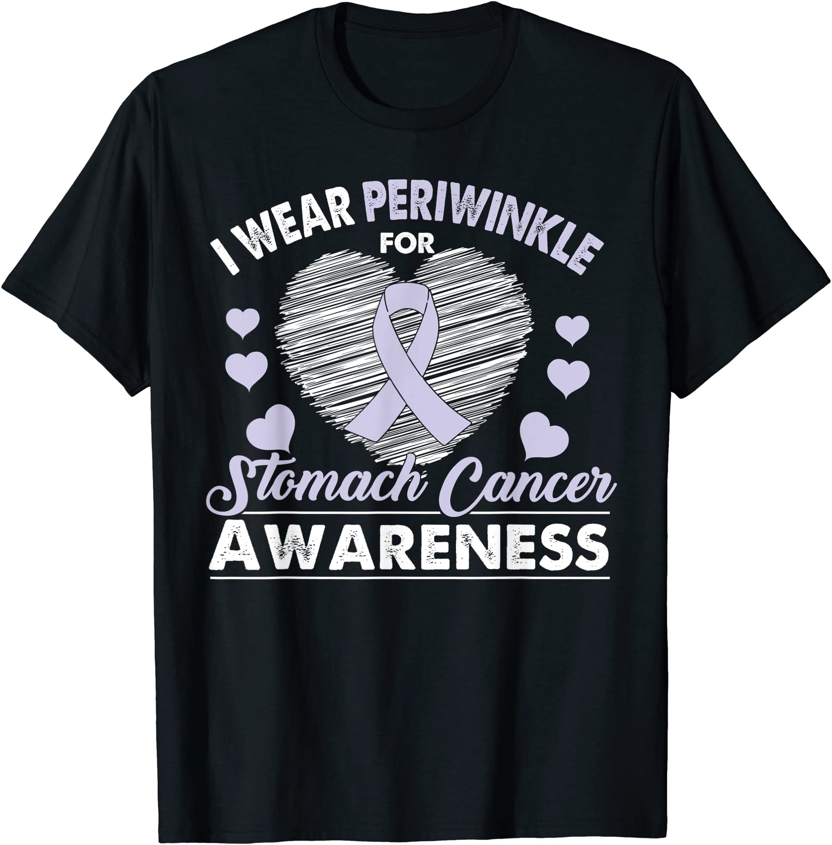 i wear periwinkle stomach cancer awareness ribbon t shirt men - Buy t ...