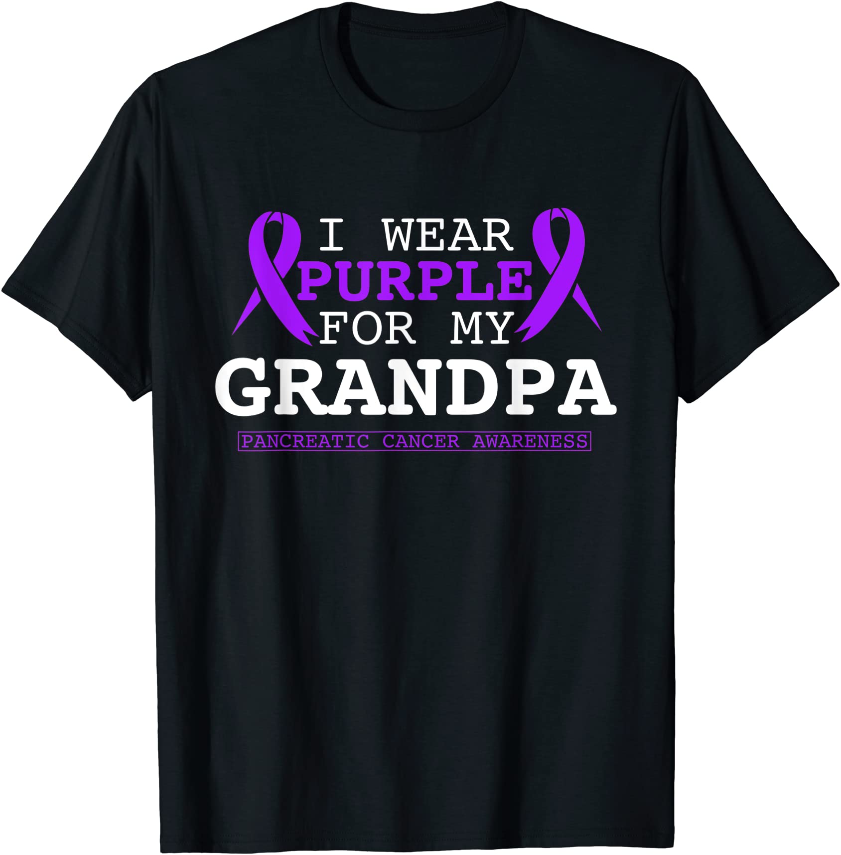 I Wear Purple For My Grandpa Tee Pancreatic Cancer Awareness T Shirt Men Buy T Shirt Designs 