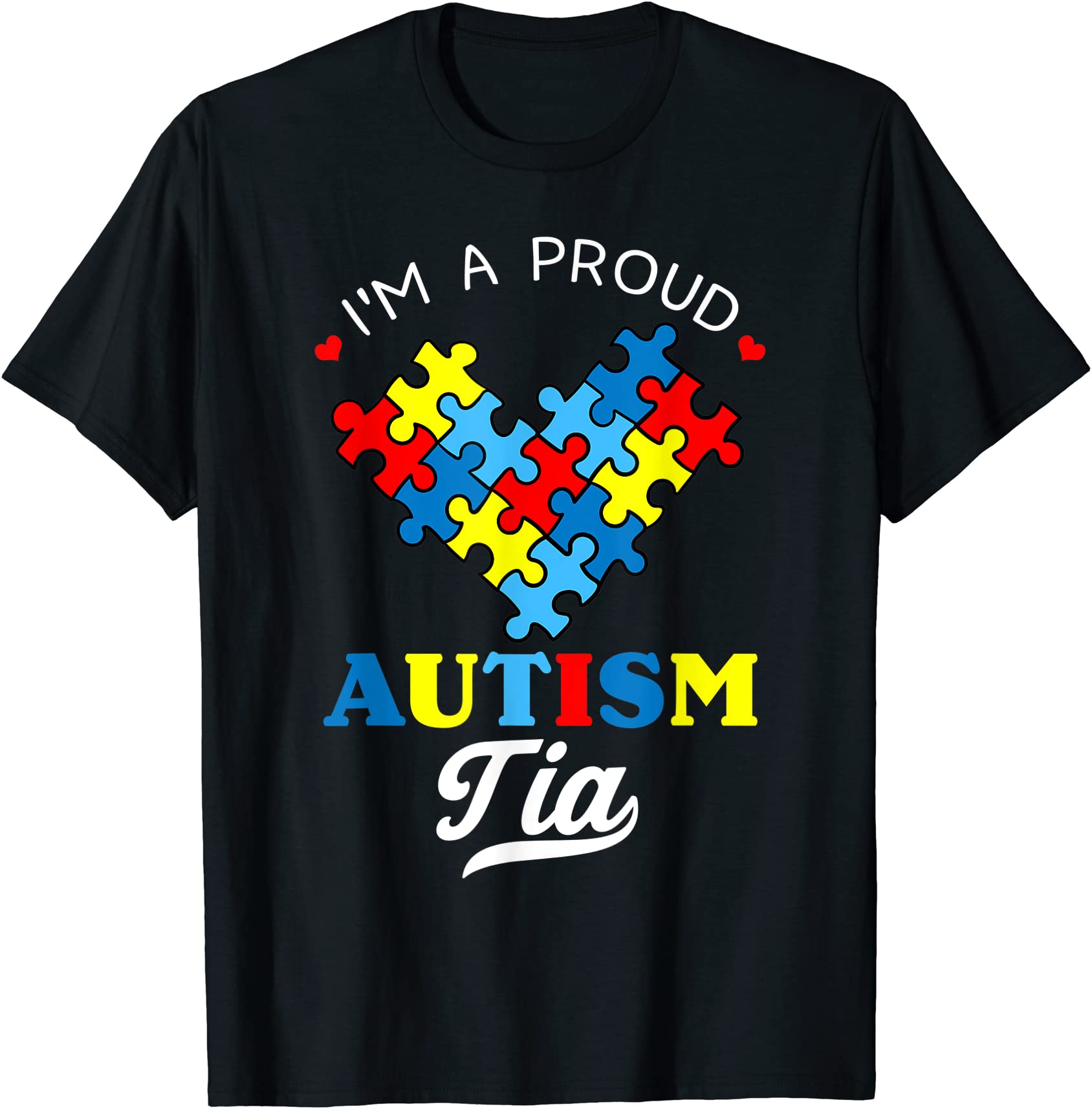 i39m a proud autism tia autism awareness aunt nephew niece t shirt men ...
