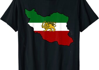 iran flag with lion tshirt men