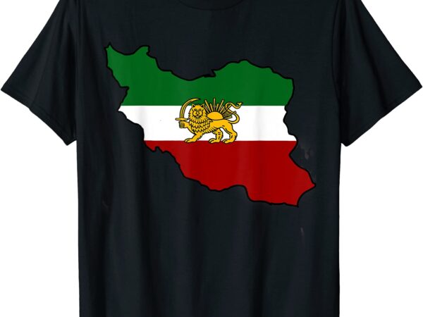 Iran flag with lion tshirt men