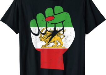iranian flag female fist support women of iran lion sun flag t shirt men