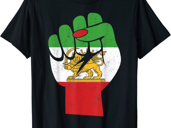 Iranian flag female fist support women of iran lion sun flag t shirt men