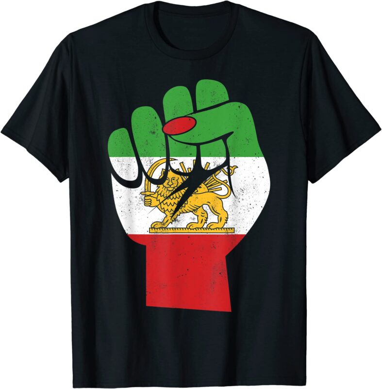 iranian flag female fist support women of iran lion sun flag t shirt men