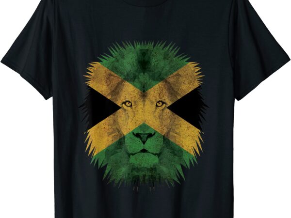 Jamaican lion pride jamaica flag rastafarian t shirt men