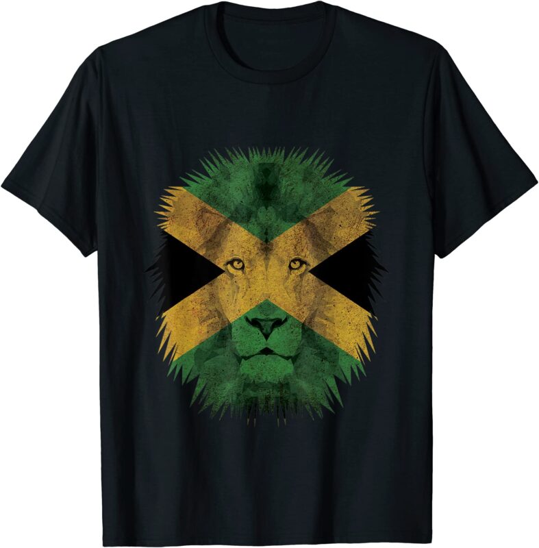jamaican lion pride jamaica flag rastafarian t shirt men
