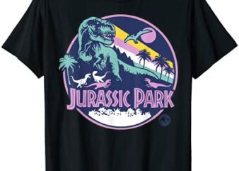 jurassic park purple retro dinosaur scene t shirt men