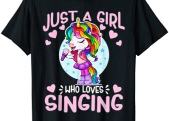 just a girl who loves singing funny karaoke singer unicorn t shirt men