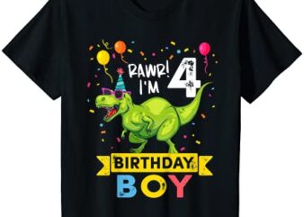 kids 4 year old shirt 4th birthday boy t rex dinosaur t shirt t shirt youth