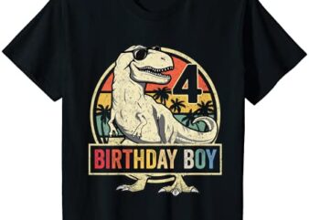kids 4 year old shirt 4th birthday boy t rex dinosaur t shirt youth