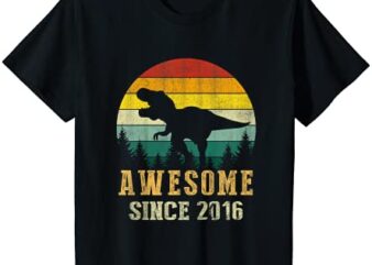 kids 6th birthday dinosaur 6 year old awesome since 2016 gift boy t shirt youth