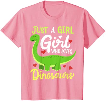 Kids brachiosaurus dinosaur just a girl who loves dinosaurs t shirt youth