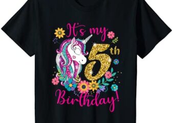 kids it39s my 5th birthday unicorn lover funny birthday girls t shirt youth