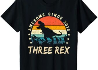 kids three rex 3rd birthday shirt third dinosaur 3 year old t shirt youth