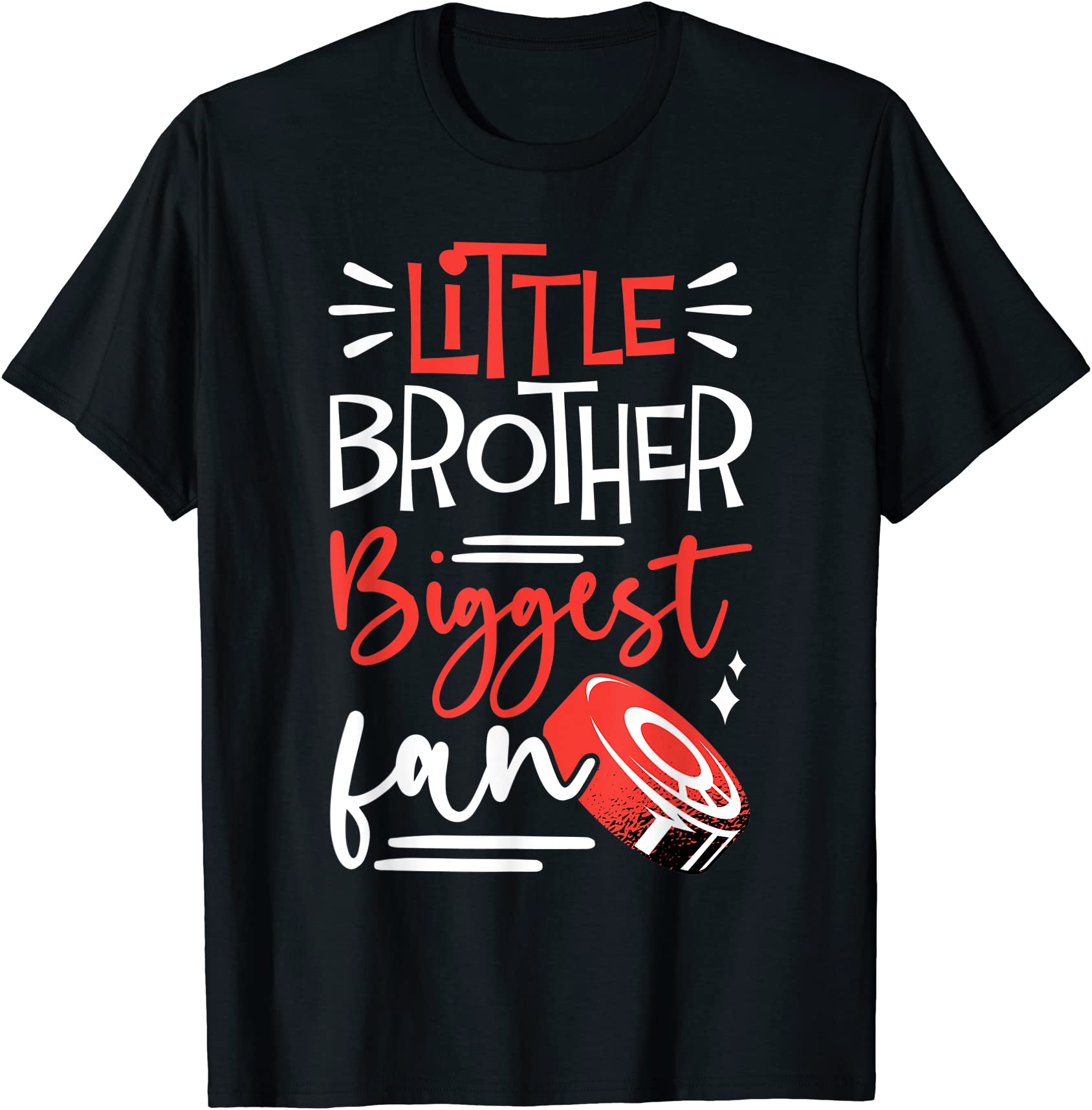 little brother biggest fan ice hockey ice hockey boys t shirt men - Buy ...